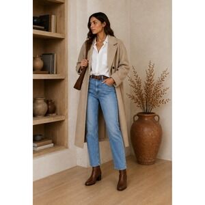 Outland Denim Lucy High Rise Slim Straight Leg Jeans New Blue Organic Cotton 27